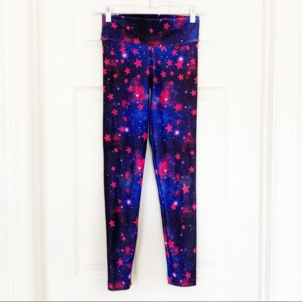 FitMama Fit Mama Galaxy Star Print Leggings Sz S